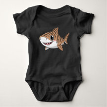Cute Cartoon Tiger Shark Baby Bodysuit