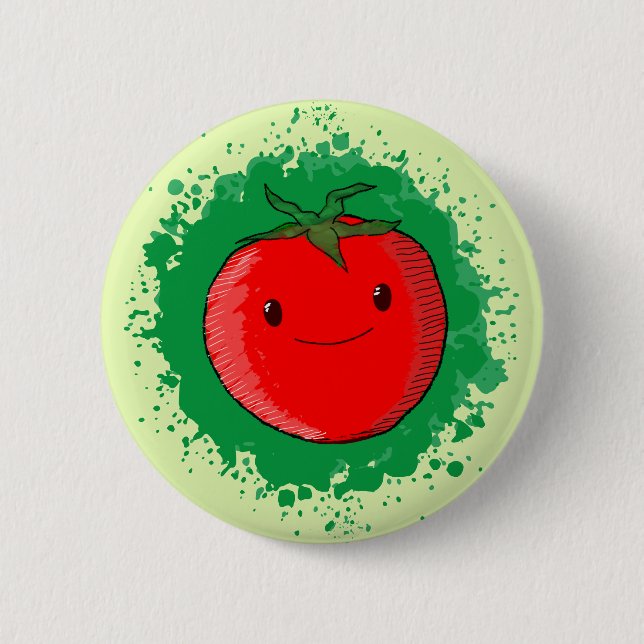 Cute Cartoon Tomato 6 Cm Round Badge (Front)