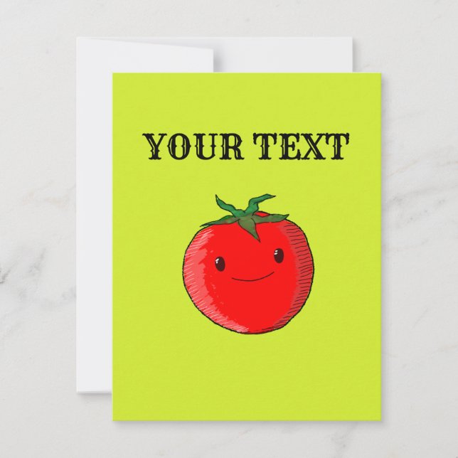 Cute Cartoon Tomato  Card (Front)