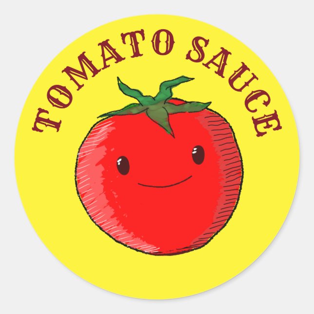 Cute Cartoon Tomato  Classic Round Sticker (Front)
