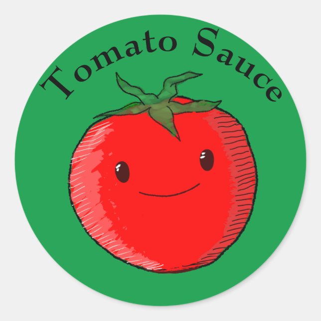 Cute Cartoon Tomato Classic Round Sticker (Front)
