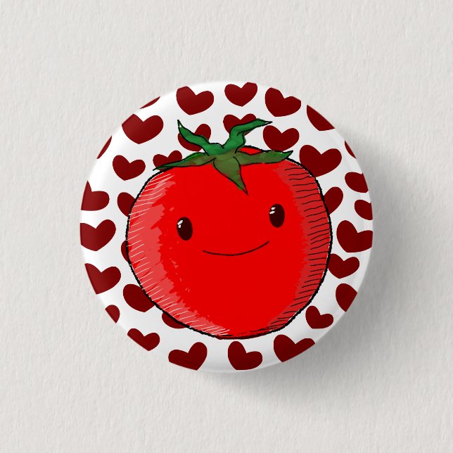 Cute Cartoon Tomato Lover 3 Cm Round Badge (Front)
