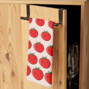 Cute Cartoon Tomato Pattern Tea Towel
