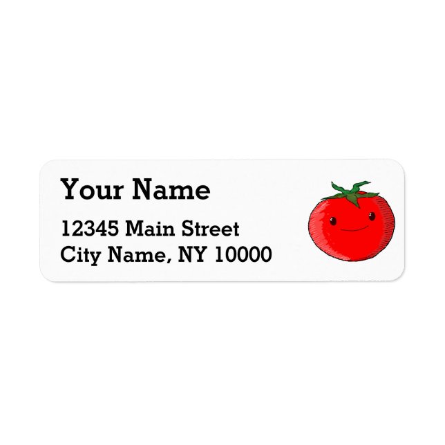 Cute Cartoon Tomato Return Address Label (Front)