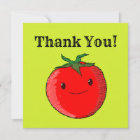 Cute Cartoon Tomato Thank You Card