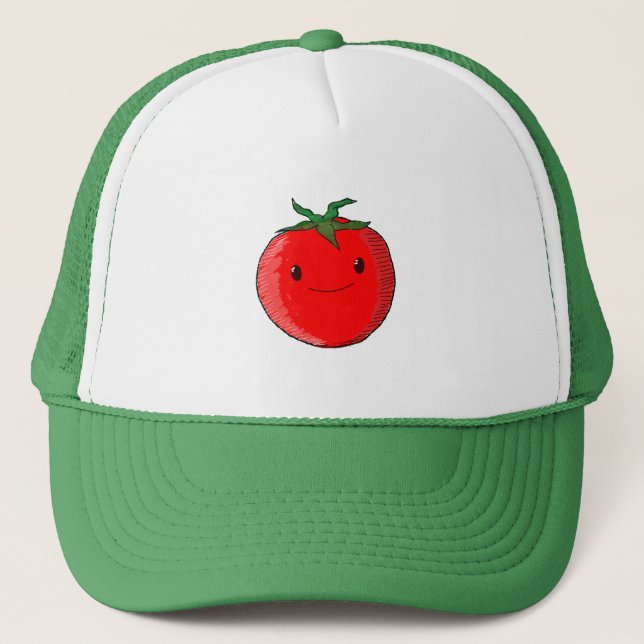 Cute Cartoon Tomato Trucker Hat (Front)