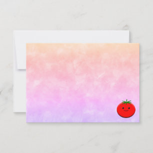 Cute Cartoon Tomato Watercolor Custom Blank Card