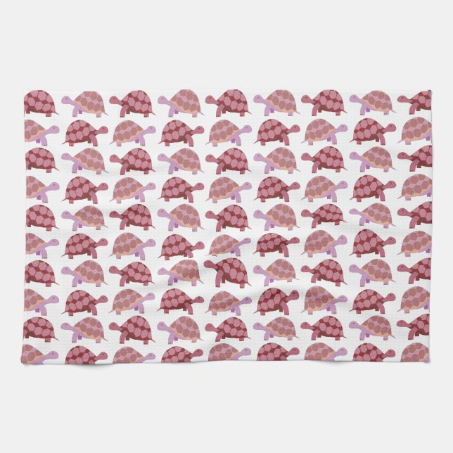 Cute Cartoon Tortoise Pattern Tea Towel (Horizontal)