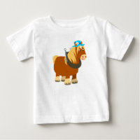 Cute Cartoon Trait Breton Horse Baby T-Shirt