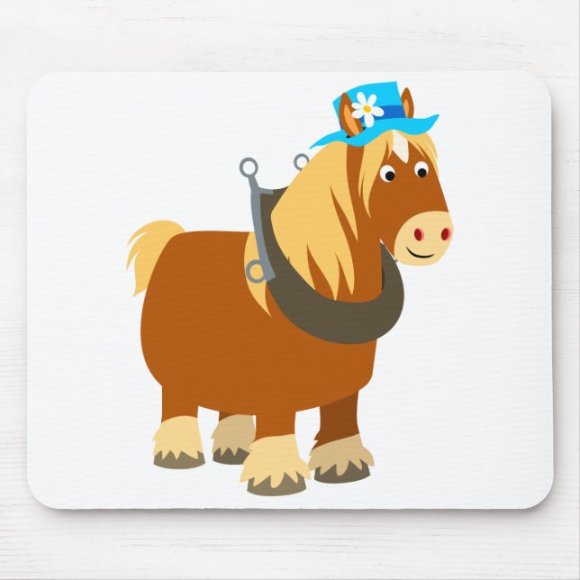 Cute Cartoon Trait Breton Horse Mousepad (Front)