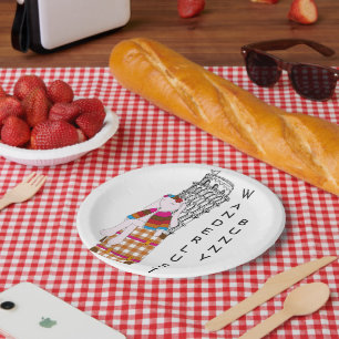 Cute Cartoon Travel Bunny Italy Vacation Paper Plate