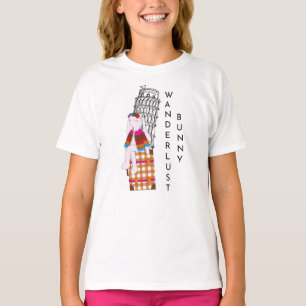Cute Cartoon Travel Bunny Italy Vacation T-Shirt