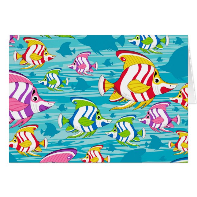 Cute Cartoon Tropical Fish Pattern (Front Horizontal)