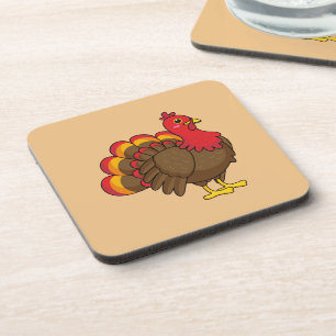 Cute Cartoon Turkey Coaster
