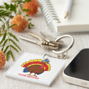 Cute Cartoon Turkey Key Ring