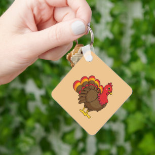 Cute Cartoon Turkey Key Ring