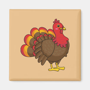 Cute Cartoon Turkey Magnet