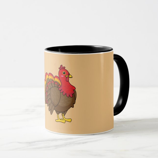 Cute Cartoon Turkey Mug (Front Right)