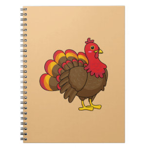 Cute Cartoon Turkey Notebook