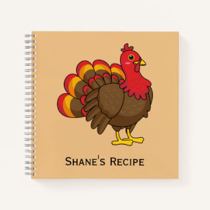 Cute Cartoon Turkey Personalise Notebook