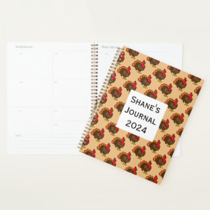 Cute Cartoon Turkey   Personalise Planner