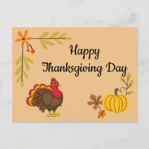 Cute Cartoon Turkey Postcard