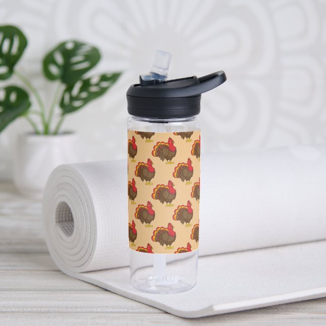 Cute Cartoon Turkey Water Bottle (Yoga)