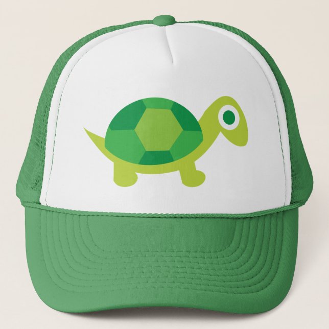 Cute Cartoon Turtle Lover's Casual Trucker Hat  (Front)