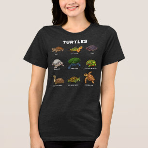 Cute Cartoon Turtles of the World Tri-Blend Shirt