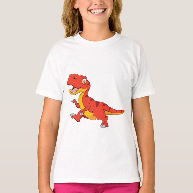 Cute cartoon tyrannosaurus rex walking T-Shirt (Front)