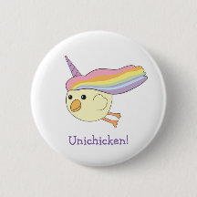 Cute Cartoon Unichicken Button