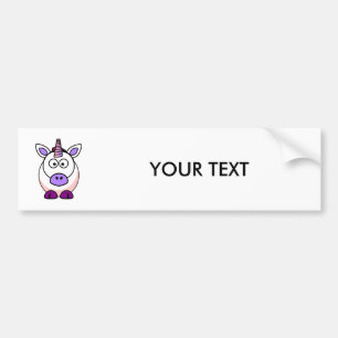 Cute Cartoon Unicorn Bumper Sticker