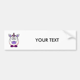 Cute Cartoon Unicorn Bumper Sticker