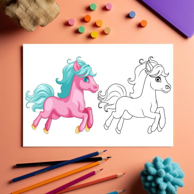 Cute Cartoon unicorn colouring page (Creator Uploaded)