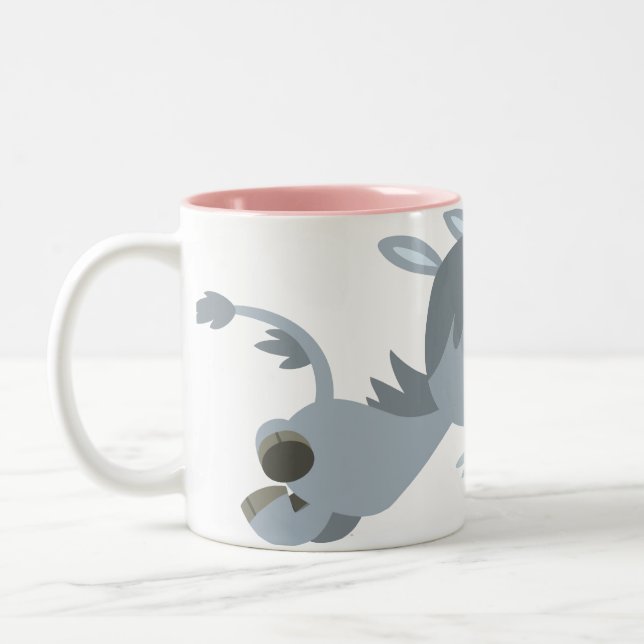 Cute Cartoon Unicorn In A Hurry Mug (Left)
