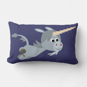 Cute Cartoon Unicorn In A Hurry Pillow