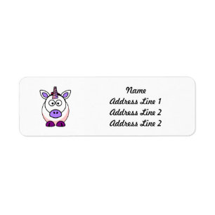 Cute Cartoon Unicorn Return Address Label