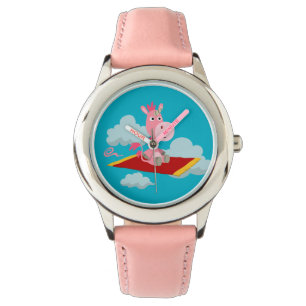 Cute Cartoon Unicorn's Magic Carpet Ride Watch