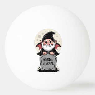 Cute Cartoon Vampire Gnome Standing at a Tombstone Ping Pong Ball