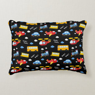 Cute Cartoon Vehicles Pattern  Decorative Cushion