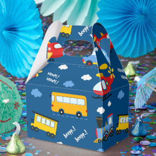 Cute Cartoon Vehicles Pattern Favour Box