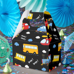 Cute Cartoon Vehicles Pattern Favour Box