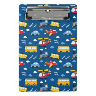 Cute Cartoon Vehicles Pattern Mini Clipboard