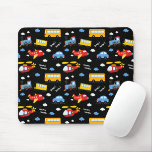 Cute Cartoon Vehicles Pattern  Mouse Pad