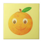 Cute Cartoon Vintage Orange Drawing Ceramic Tile<br><div class="desc">A cartoon style orange with vintage effect applied to the image. Custom decorative ceramic tiles.
Gift idea for adults and kids.</div>