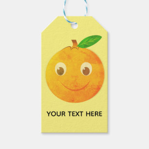 Cute Cartoon Vintage Orange Drawing Gift Tags
