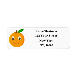 Cute Cartoon Vintage Orange Drawing Return Address Label