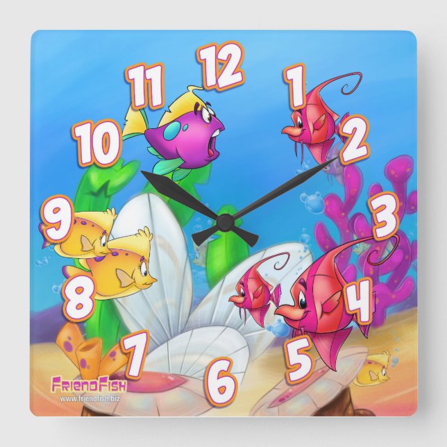 Cute cartoon wall clock fish (Front)