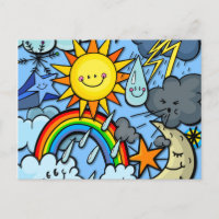 Cute Cartoon Weather Forecast Meterology Backdrop