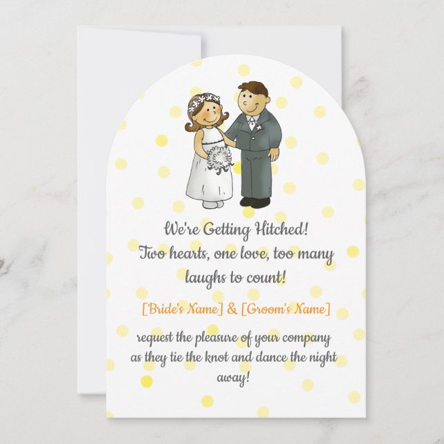 Cute Cartoon Wedding Invite (Front)